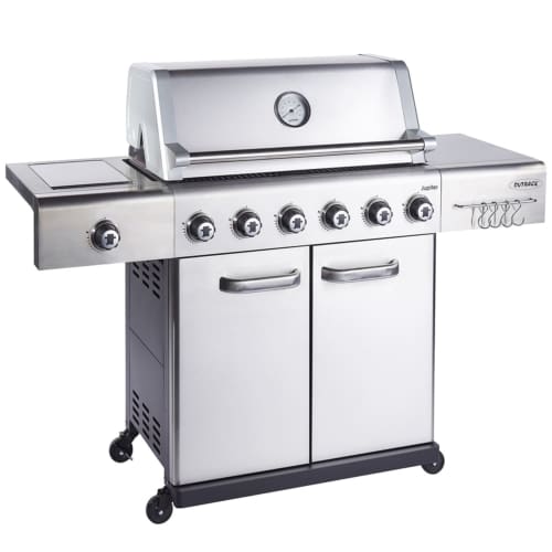 Outback Jupiter 6 Burner Gas/Charcoal Hybrid Braai Stainless Steel