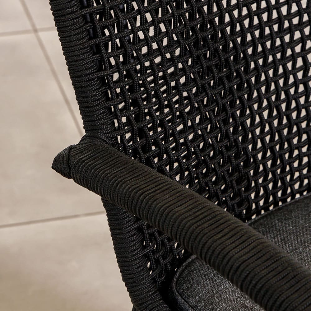 Ottavia Dining Chair Black Wood Close Up VB