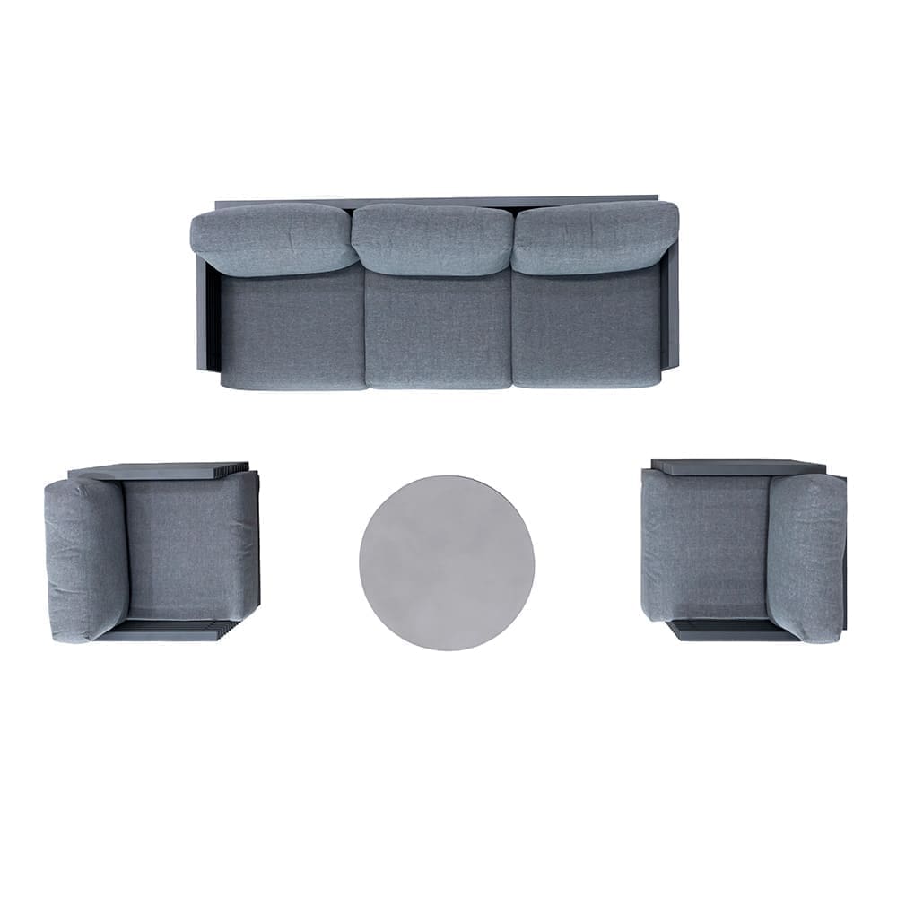 Bahama 4 Piece Lounge Sofa Set Charcoal & Grey WITH KATANA Aerial (VB)