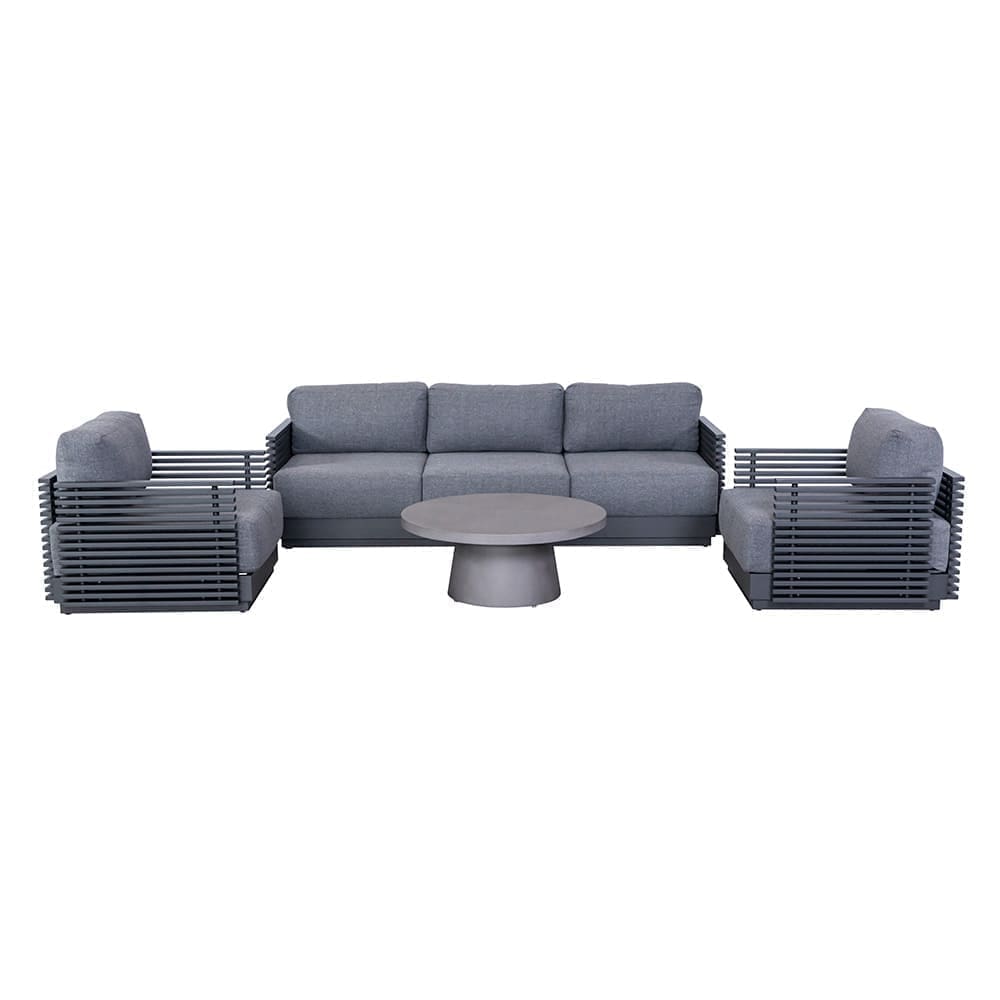 Bahama 4 Piece Lounge Sofa Set Charcoal & Grey WITH KATANA (VB)