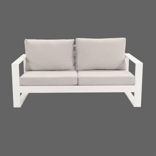 Palm 2-Seater Sofa White & Light Grey