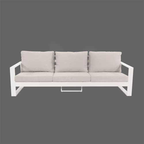 Palm 3-Seater Sofa White & Light Grey