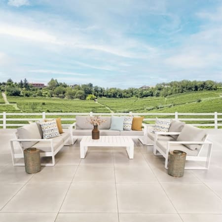 Palm 5 Piece Lounge Sofa Set White Light Grey Lifestyle VB