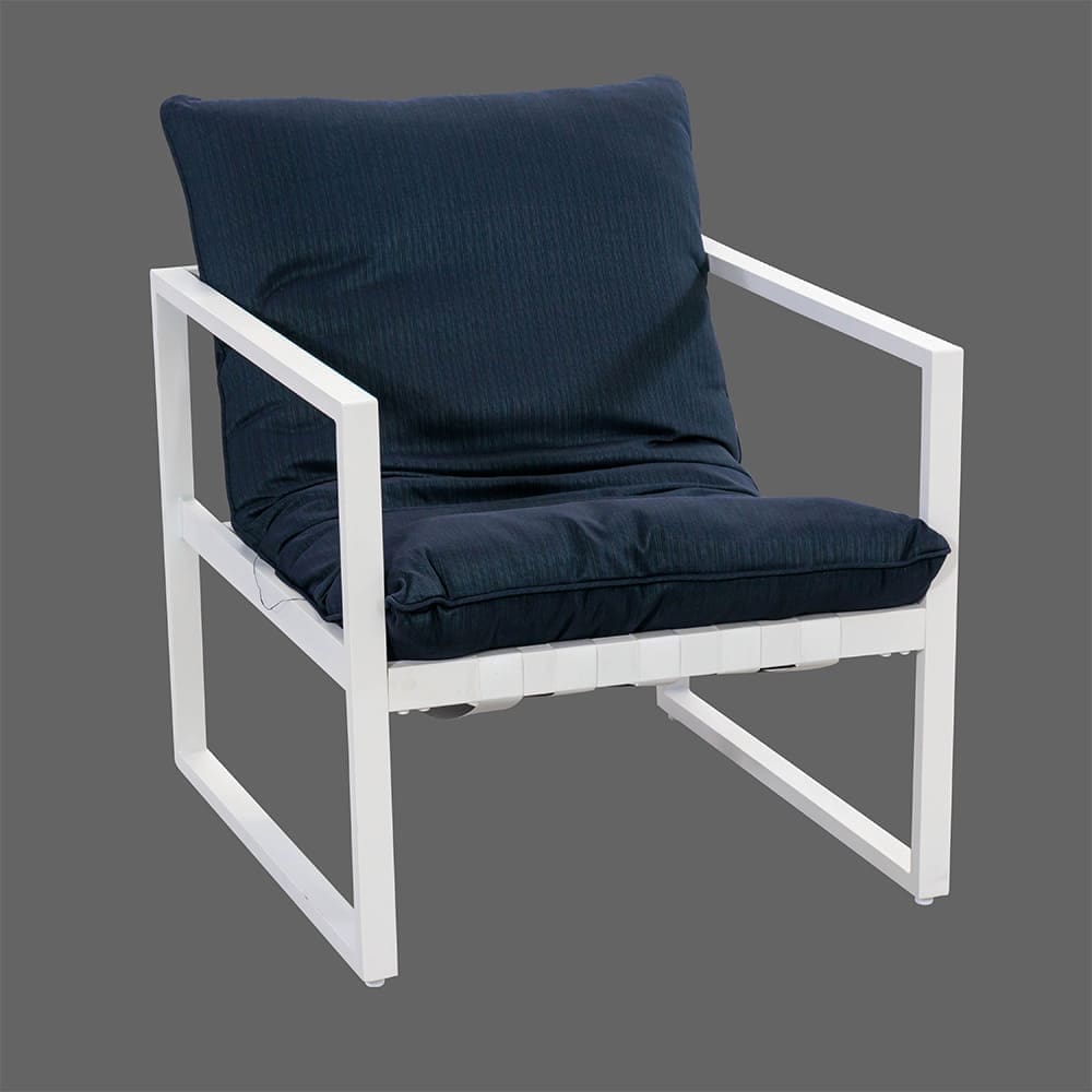 Panama Lounge Chair White Navy VB
