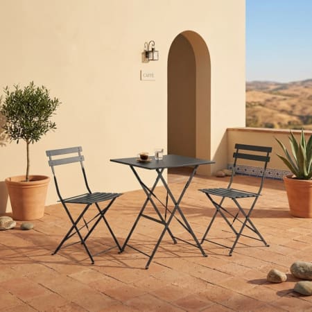 Michael 3 Piece Bistro Set Charcoal
