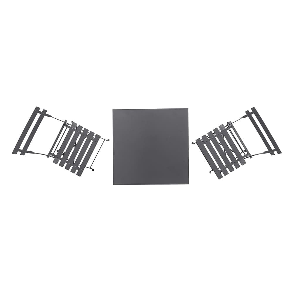 Michael 3 Piece Bistro Set Charcoal Matt Finish Aerial VB