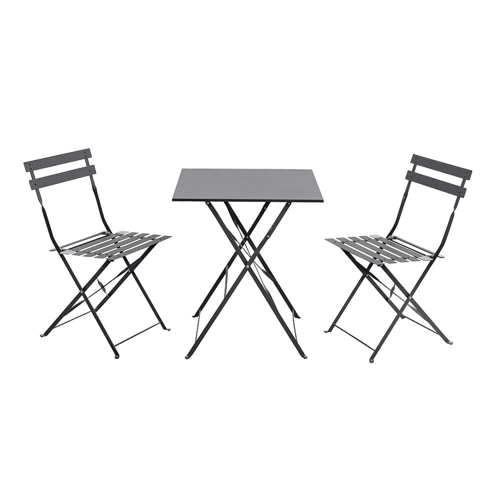 Michael 3 Piece Bistro Set Charcoal Matt Finish VB