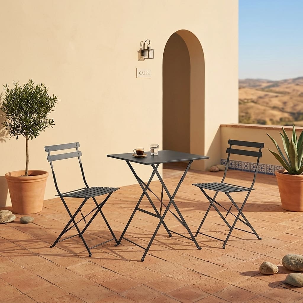 Michael 3 Piece Bistro Set Charcoal