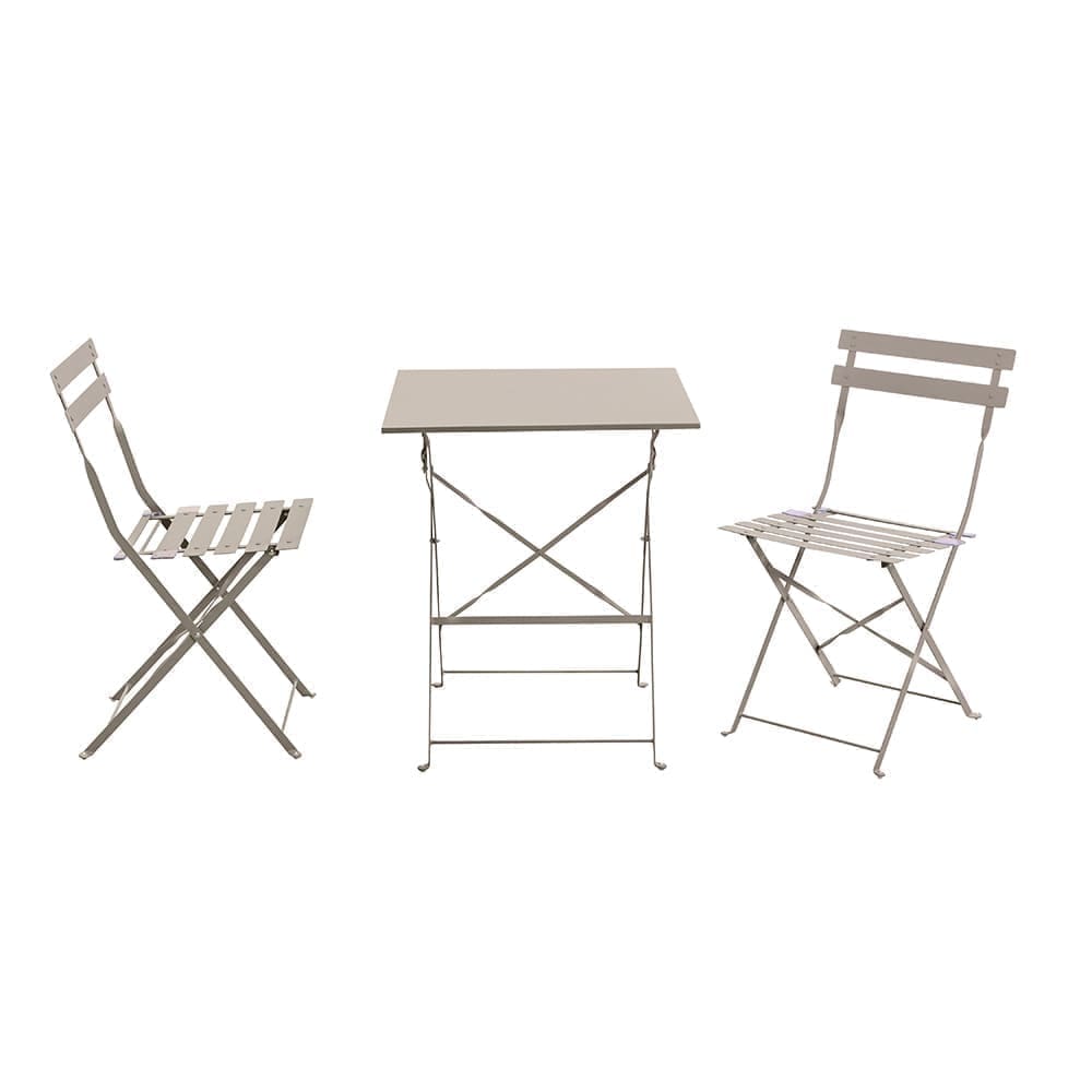 Michael 3 Piece Bistro Set Iron Grey Matt Finish VB