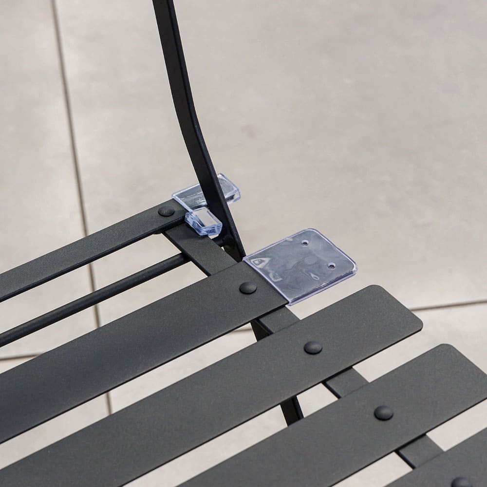 Michael Folding Bistro Chair Charcoal Matt Finish Close Up 2 VB