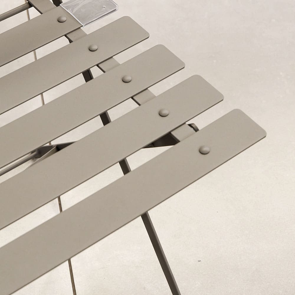 Michael Folding Bistro Chair Iron Grey Matt Finish Close Up VB