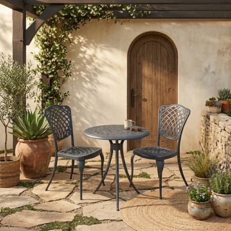 Baswick 2 Seater Bistro Set Charcoal