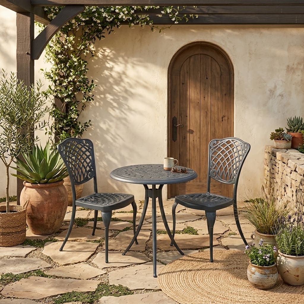 Baswick 2 Seater Bistro Set Charcoal
