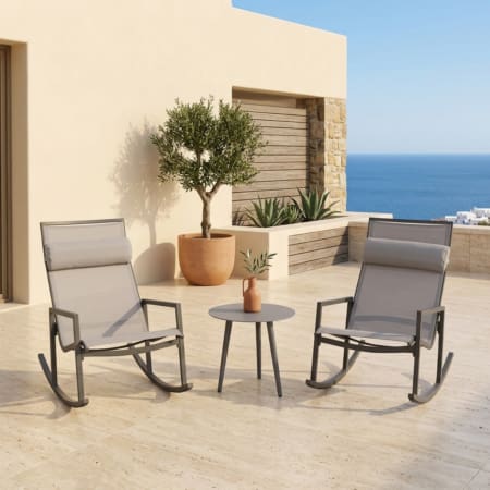 Rhino 3 Piece Lounge Bistro Set Charcoal