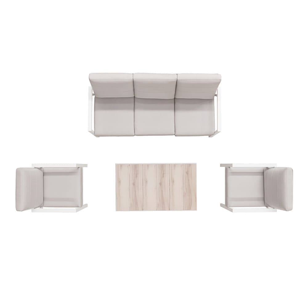 Tuscany 4 Piece Lounge Sofa Set White Light Grey Aerial VB