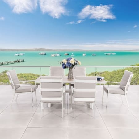 Tuscany 6 Seater Dining Set White Light Grey Lifestyle VB