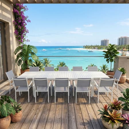 Bon 12 Seater Dining Set White