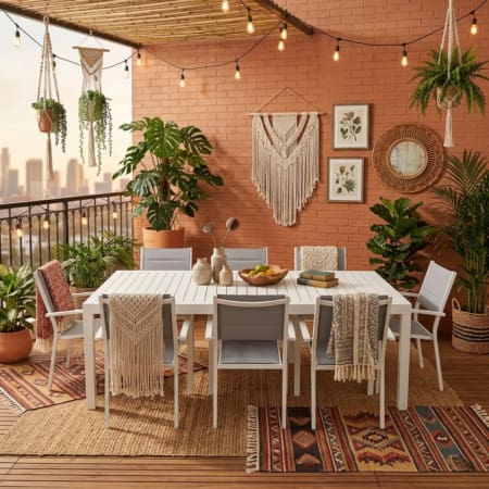 Bon 8 Seater Dining Set White