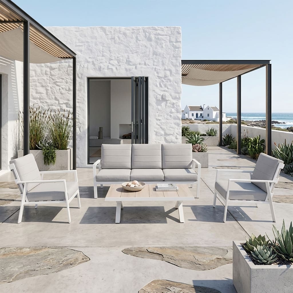 Tuscany 4 Piece Lounge Set White
