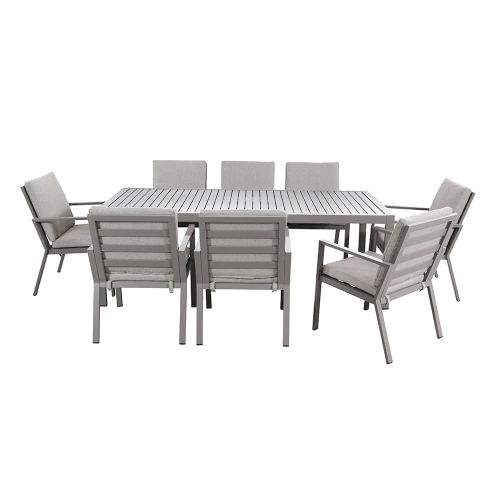 George 8 Seater Dining Set Grey & Beige (VB)