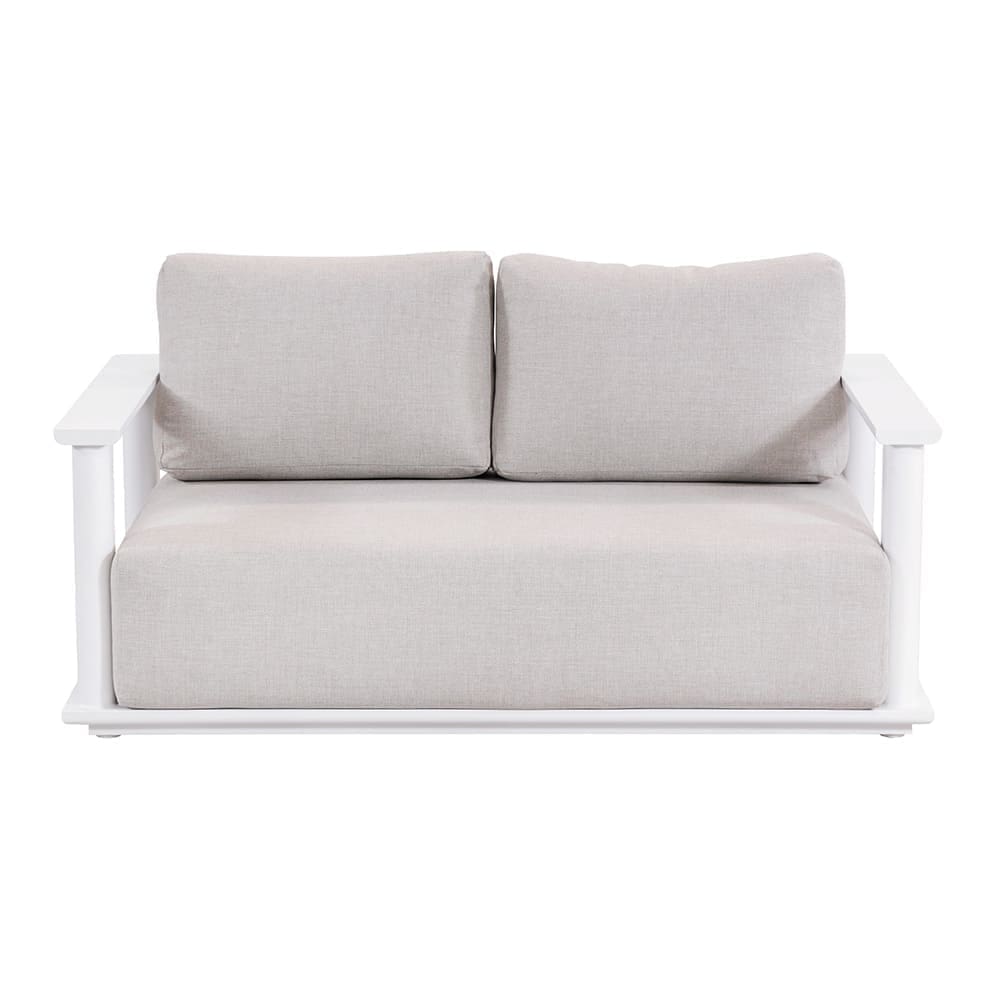 Hilton 2-Seater Sofa White & Light Grey