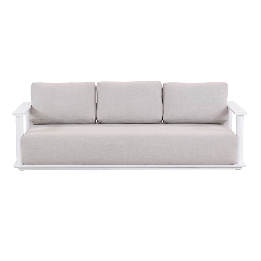 Hilton 3-Seater Sofa White & Light Grey