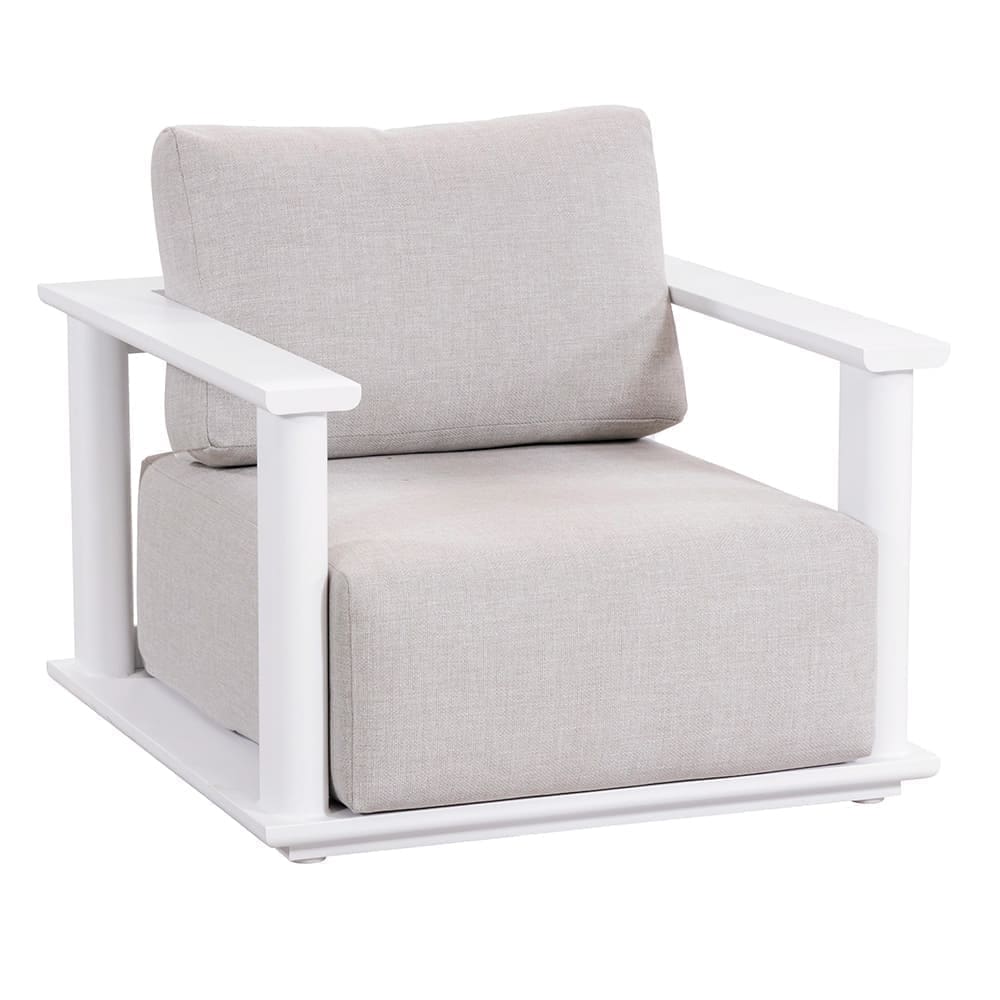 Hilton Lounge Chair White & Light Grey