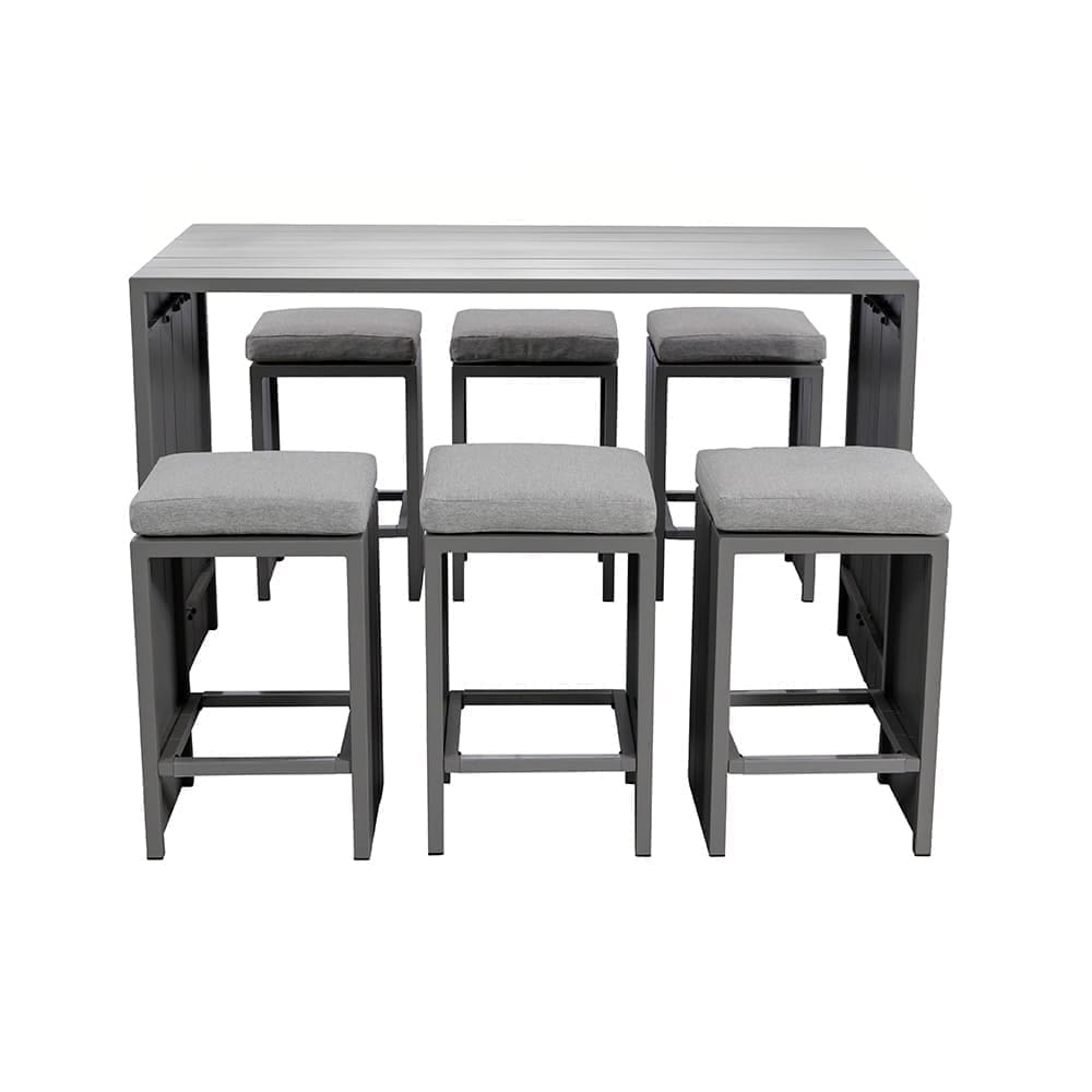 Raymond 6 Seater Bar Set Grey (VB)
