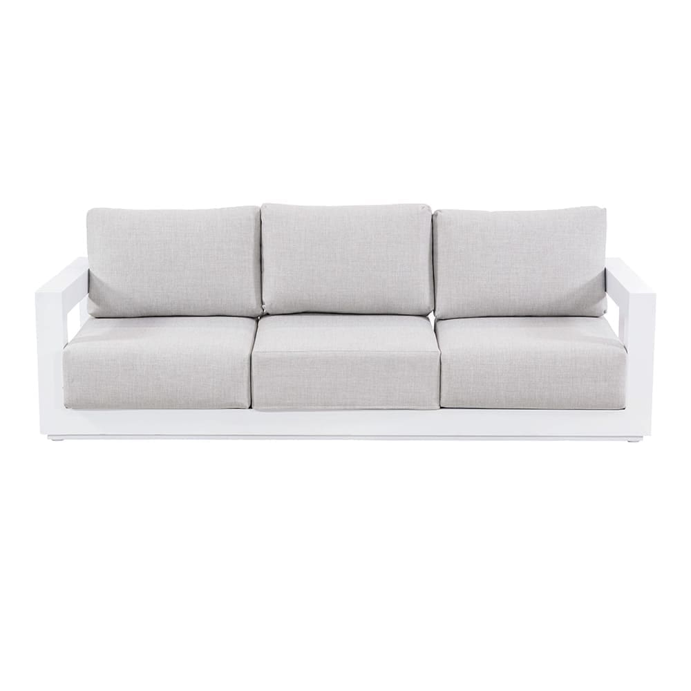 Zeus 3 Seater Sofa White & Light Grey Front (VB)